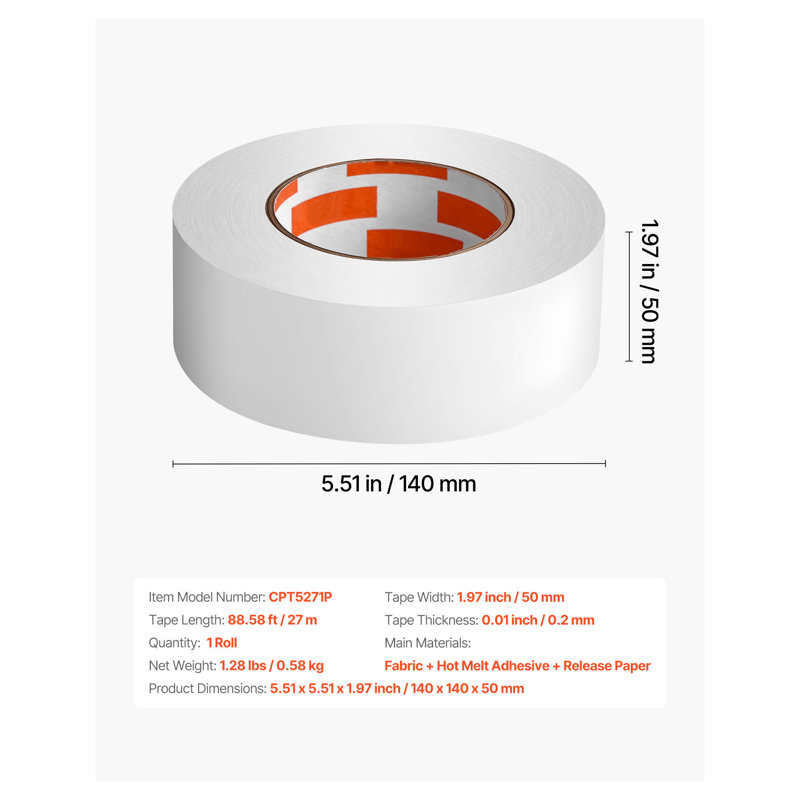 Premium Double Sided Carpet Tape for Area Rugs - Heavy Duty Rug Gripper Non-Slip Adhesive Strip