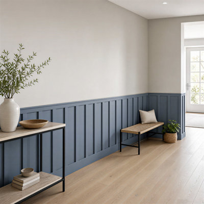 Board and Batten Wainscoting Kit - 58" H x 240" W Pre-Cut Beadboard Wall Molding Kit Paintable MDF Wall Paneling for Accent Wall