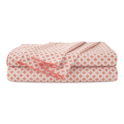 Comfort Wash 200 Thread Count Geometric 100% Cotton Percale Sheet Set