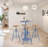 Patio Balcony Front Porch Bar Set, Cocktail Bistro Bar Height Pub Table & Stools Set, 41" Tall Rustic Industrial Bar Table And 2 Solid Wood Metal Breakfast Stools, Chairs Seat Height 24.4"-28.35", Table Top Dia 23.6"-68191663