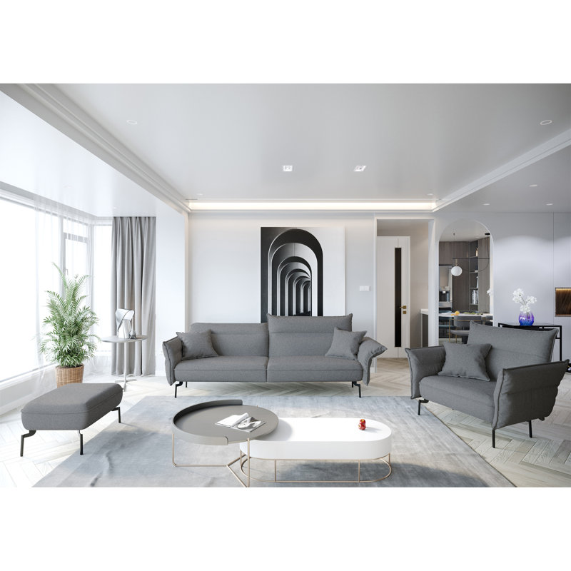 Elsa Upholstered Armchair, Grey
