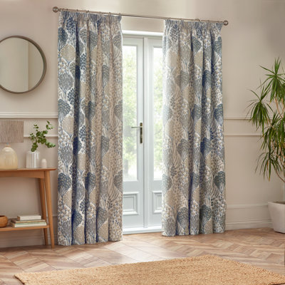 Ophelia Floral Jacquard Pencil Pleat Curtains