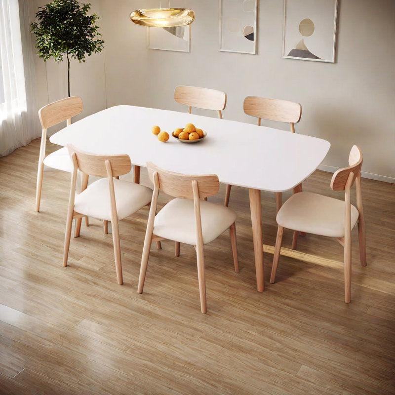 Rectangular fashion dining table and chairs, 7