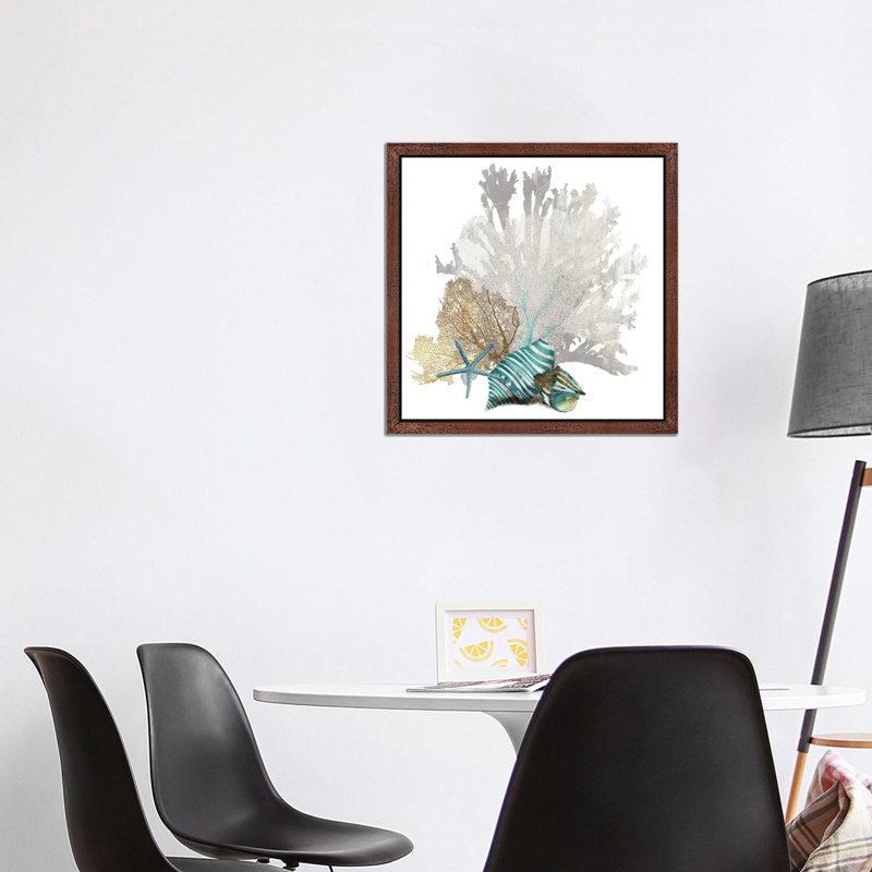 Coral Iv by Aimee Wilson - Painting on Canvas, Brown Framed, 93.98 cm H x 93.98 cm W