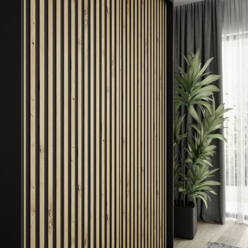 Nytasia 2 Door Manufactured Wood Wardrobe, Black