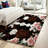 Cowhide Floral Rug for Living Room, Bedroom, Office, Decorative Soft Area, Non-Slip Floor Mat, Indoor Home Decor-129222700