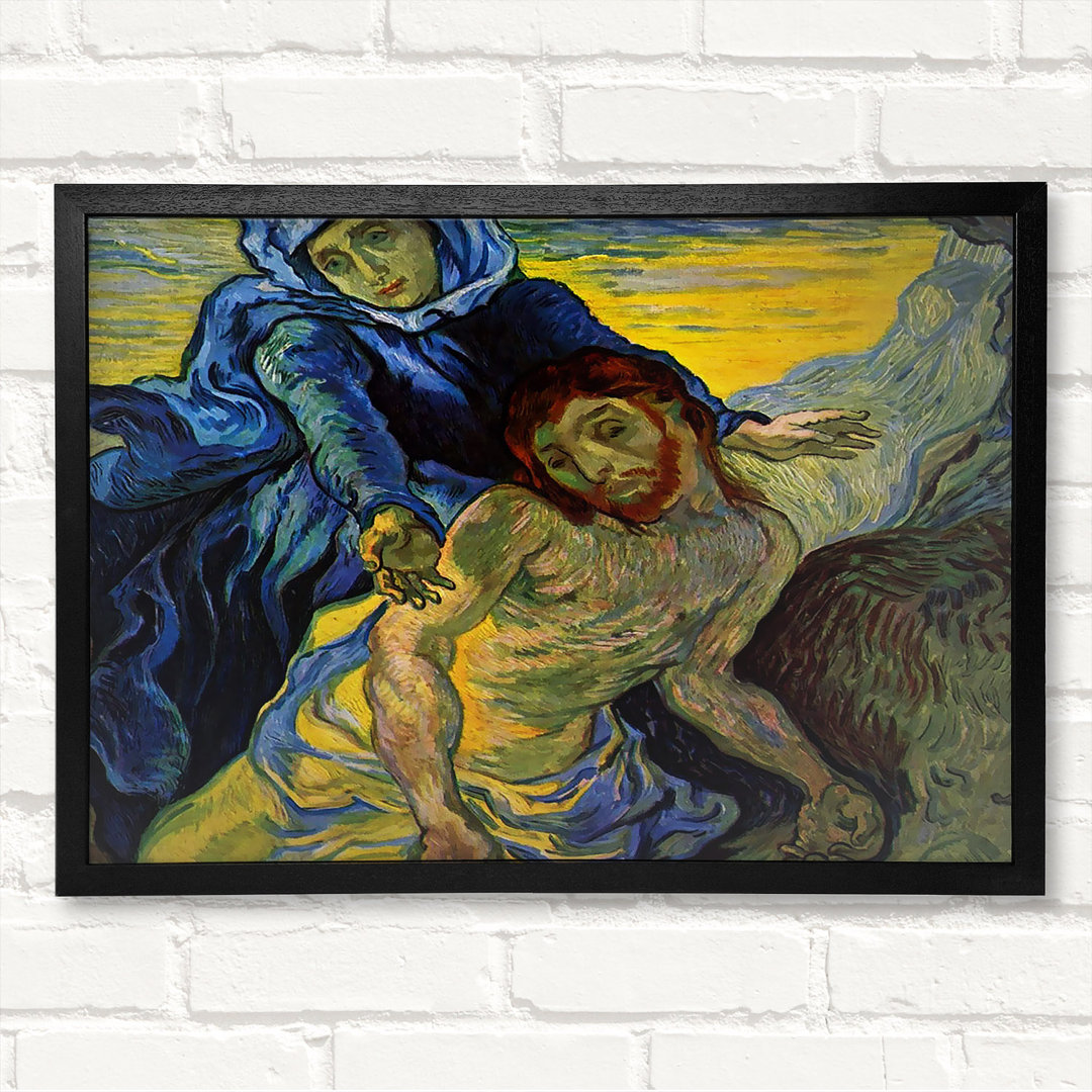 Pieta (von Eugene Delacroix) von Vincent Van Gogh - Geschlossener Eckrahmen Kunstdrucke auf Holz