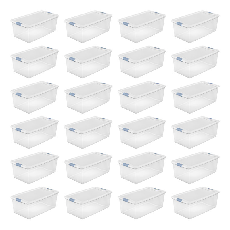 Sterilite Plastic Clear Stackable Latching Storage Box Container