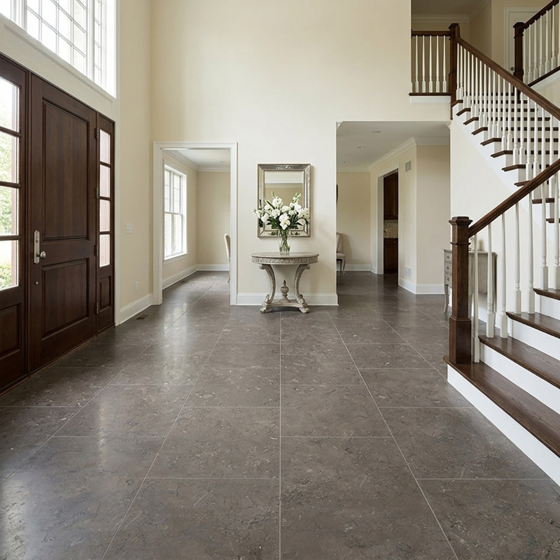 Caspian Brown Leathered 12x24 Limestone Tile