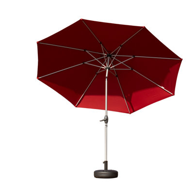 10FT Patio Umbrella, Outdoor Table Umbrella With Push Button Tilt And Crank, UV Protection Waterproof Market Sun Umbrella With 8 Sturdy Ribs For Garden, Deck, Backyard, Pool (Brick Red)