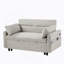 Canapé-lit avec dossier réglable, poches de rangement, 2 coussins moelleux, ports USB-1595345500
