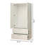 Emma Twodoor Wood Closet With Two Drawers And Hanging Bars In White