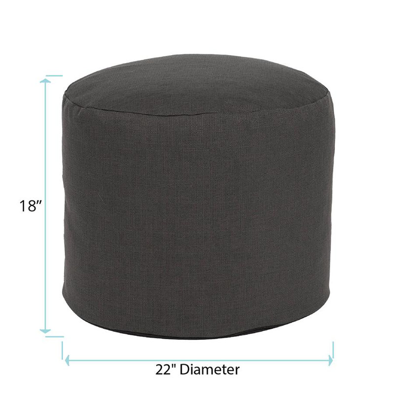 Vinita Upholstered Pouf, Charcoal