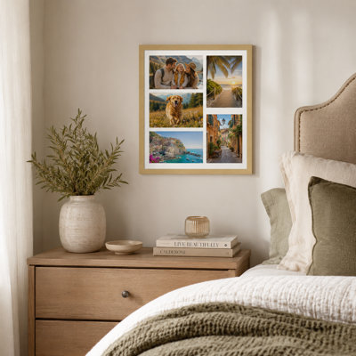 Collage Picture Frame, Fits Five 4x6 Photos with Mat 