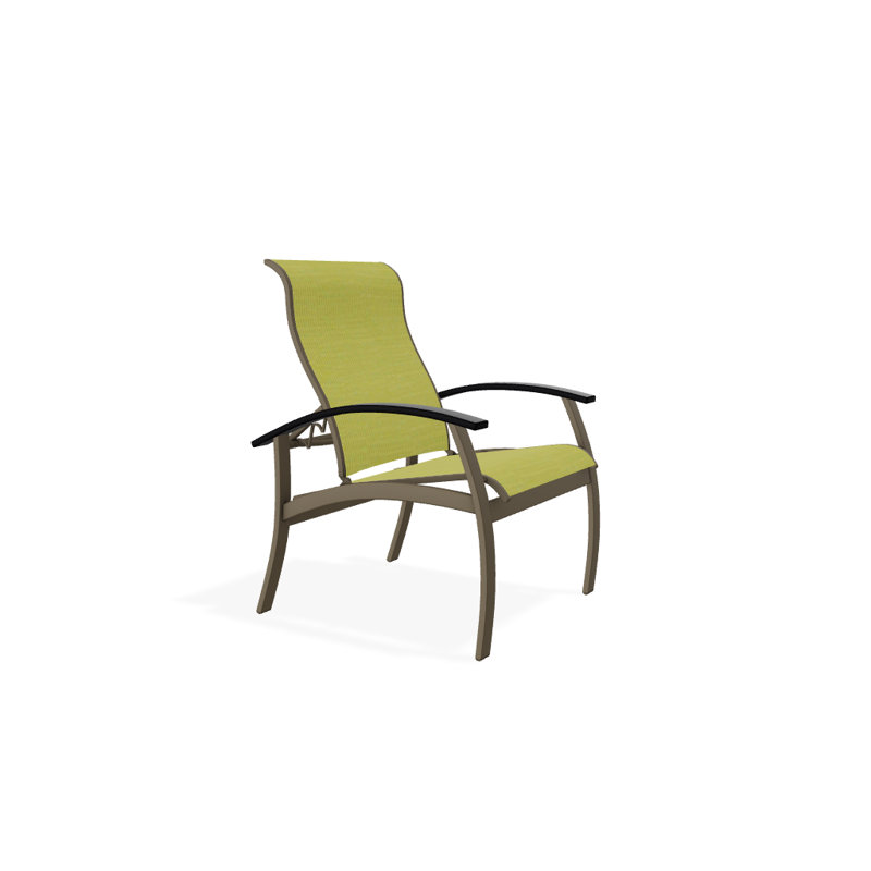 Chaise de patio Askar, Bois de plage texturé, Lime 38D Sunbrella®, Noir