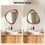 Miroir mural irrégulier à cadre en bois naturel, conception asymétrique unique-2000705399-2000705397