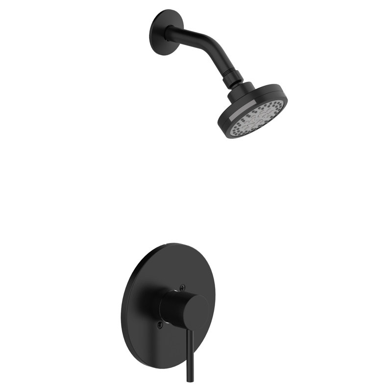 Robinet de douche Eastport II avec valve brute, Noir mat
