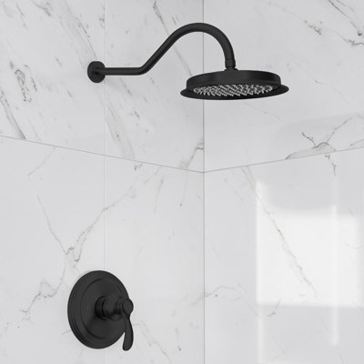 Retro Complete Shower System With Rough-In Valve With 9 Inches Rain Shower Head