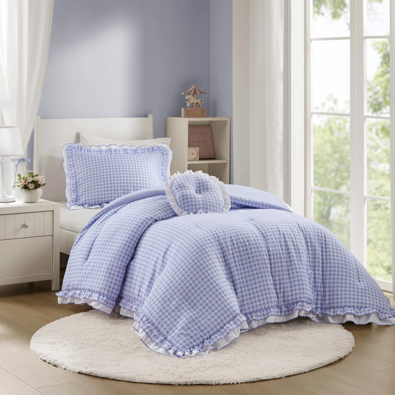 Édredon 3 pièces pour lit simple / simple TG qui offre un design blanc féminin et texturé