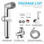 Fixation de bidet chromée à main avec boyau d'arrosage et fixation murale-123247067