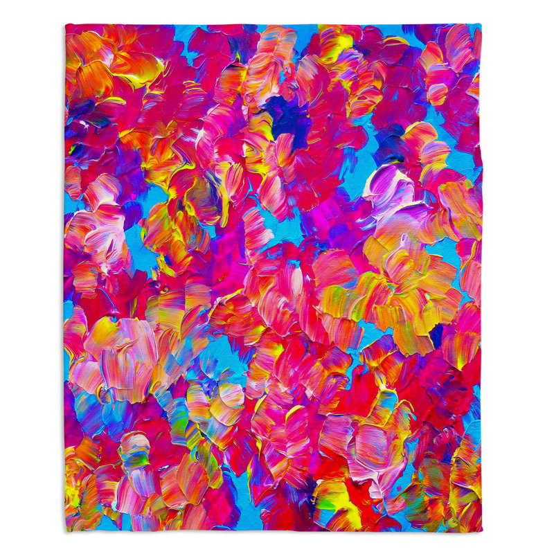 Couverture sherpa doux florale florale, l 68 po x L 80 po