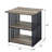 Antique Oak And Black 3-Shelf Nightstand