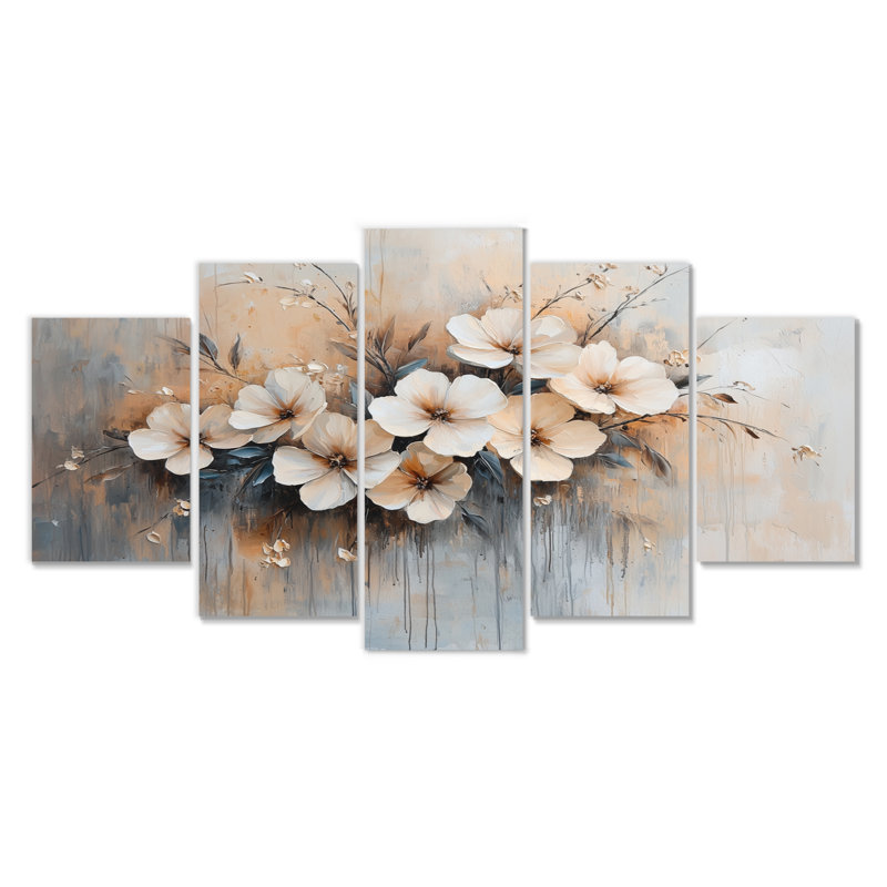 Barrows - Violets Wall Decor - Traditional Wall Art 5 pièces