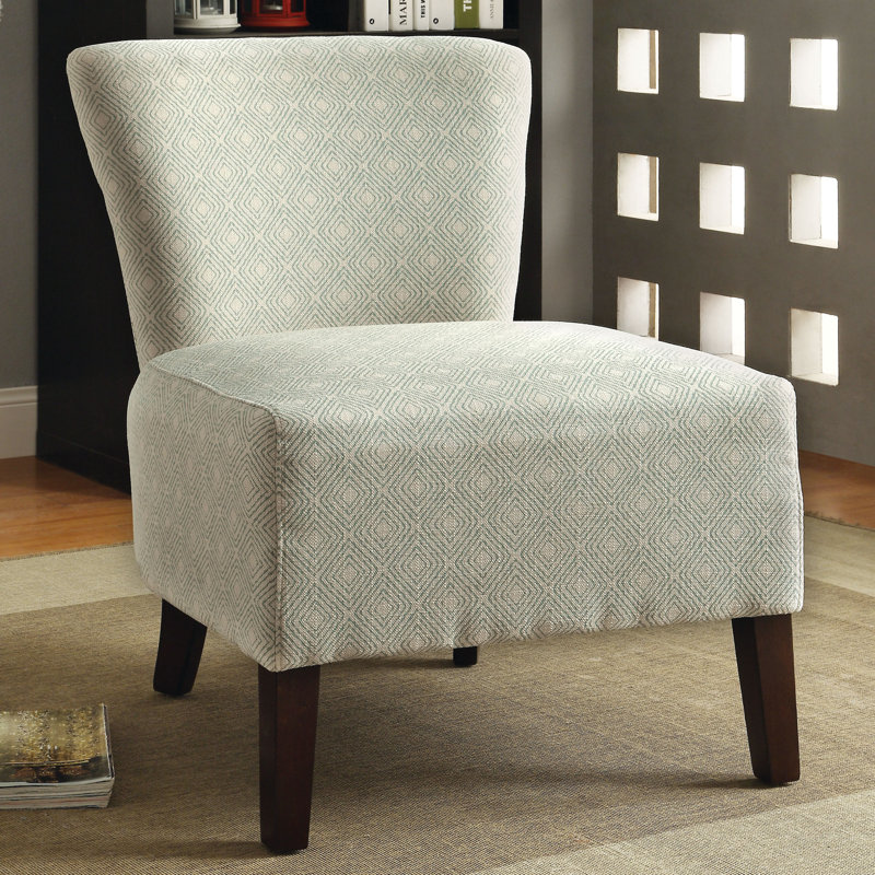 Upholstered Slipper Chair, Ivory Polyester 