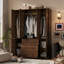 Armoire luxueuse 72 po à 4 portes avec 3 tiroirs et 3 tringles suspendues-1000366063