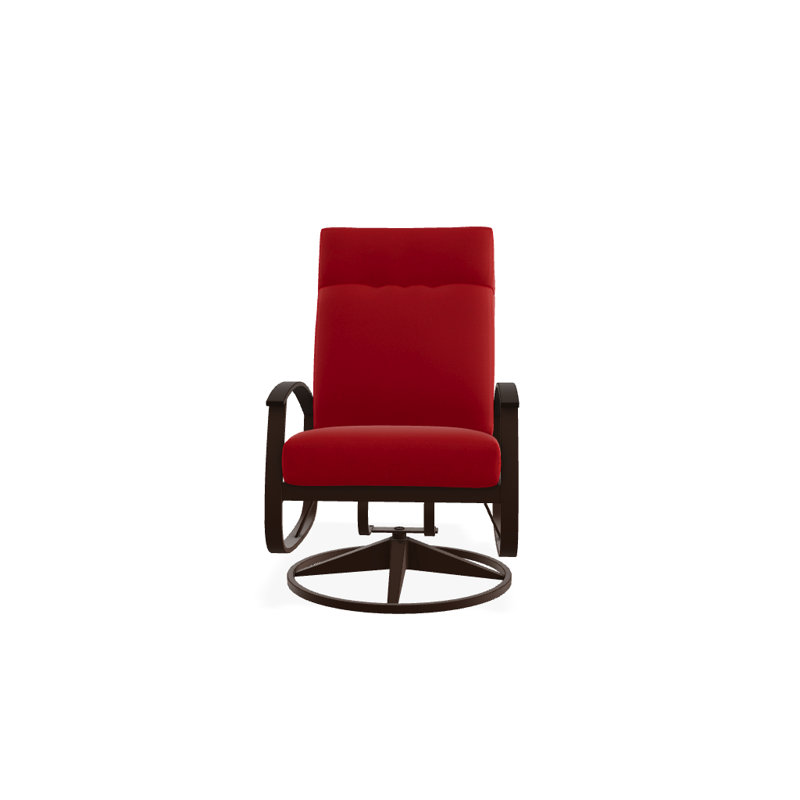 Chaise de patio pivotante avec coussins Askar, Rouge 1A, Kona P10, Kona texturé