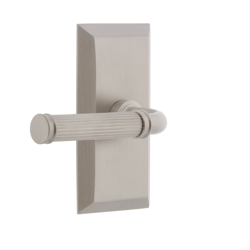 Fifth Avenue Door Lever, Satin Brass, Single Dummy, Right Handed