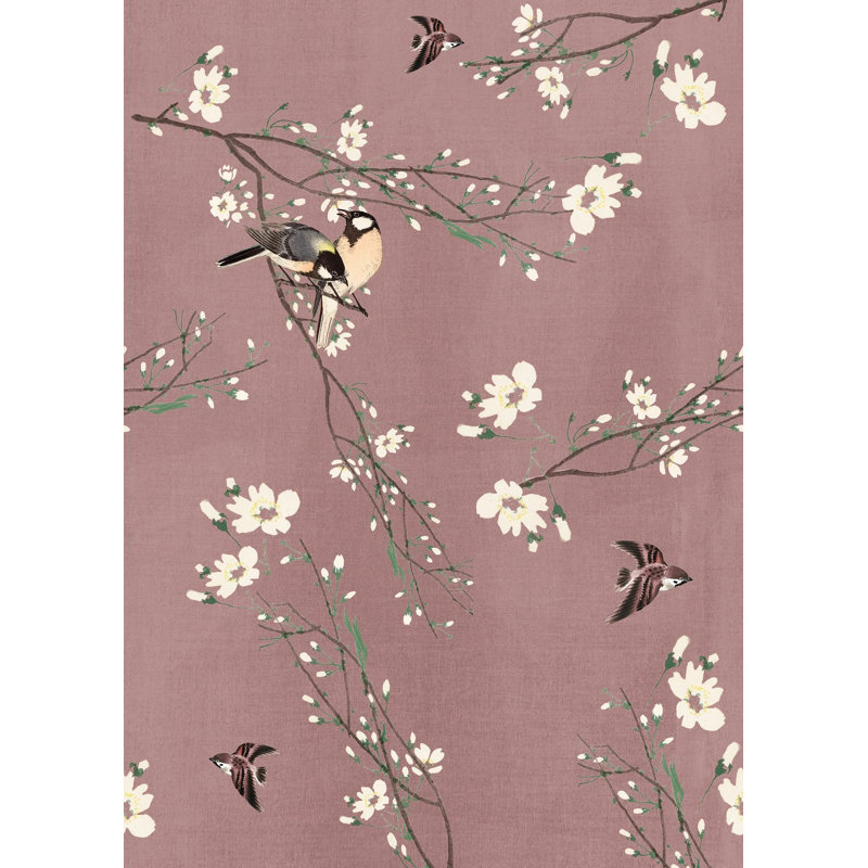 Superfresco Easy Birds & Blossom Print To Order Mural, Pink, 200cm L x 280cm W