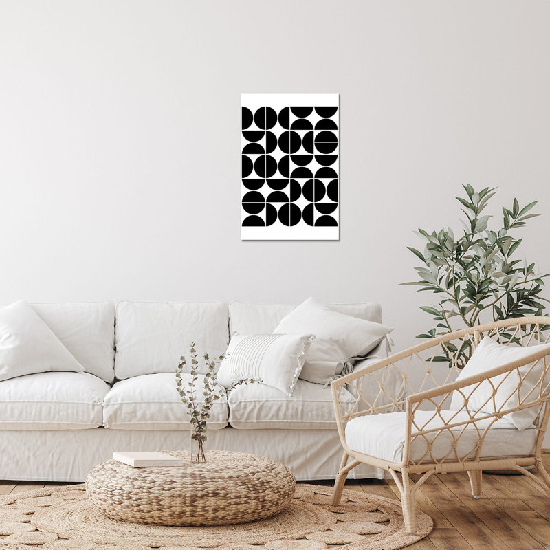 Mid Mid Modern Geometric IV Black par The Old Art Studio - impression non encadrée, H 24 po x l 16 po x P 0,25 po
