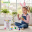 6 œufs de Pâques panier de lapin panier fourre-tout en toile avec poignée pour la chasse au cadeau