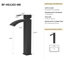 Robinet de lavabo de salle de bain à poignée simple 11,21 po certifiée CUPC par les deux personnes (fini noir mat)-117992750
