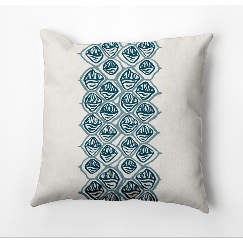 Geometric Outdoor Reversible Throw Pillow, Teal, 20" x 20"