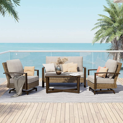 4 - Person Patio Conversation Set with Cushions