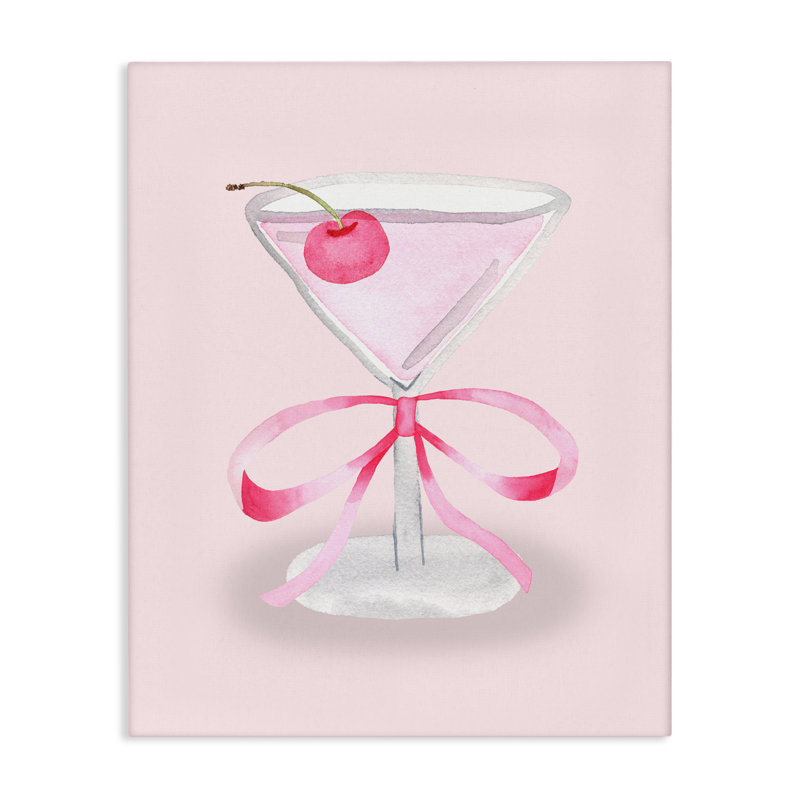 Toile Coquette Cherry Cocktail, design par Nina Jacobs, H 30 po x l 24 po