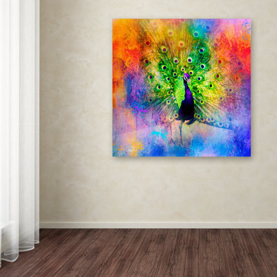 Vidur «Jazzy Peacock», reproduction sur toile tendue