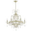 Lustre 6 lumières en cristal empire rétro 27,6 po avec finition argent brossé