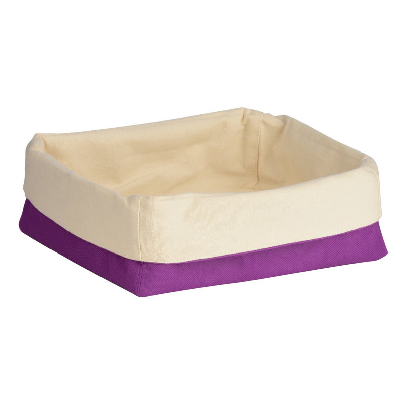 Symple Stuff Fabric Bread Basket, Purple/Cream