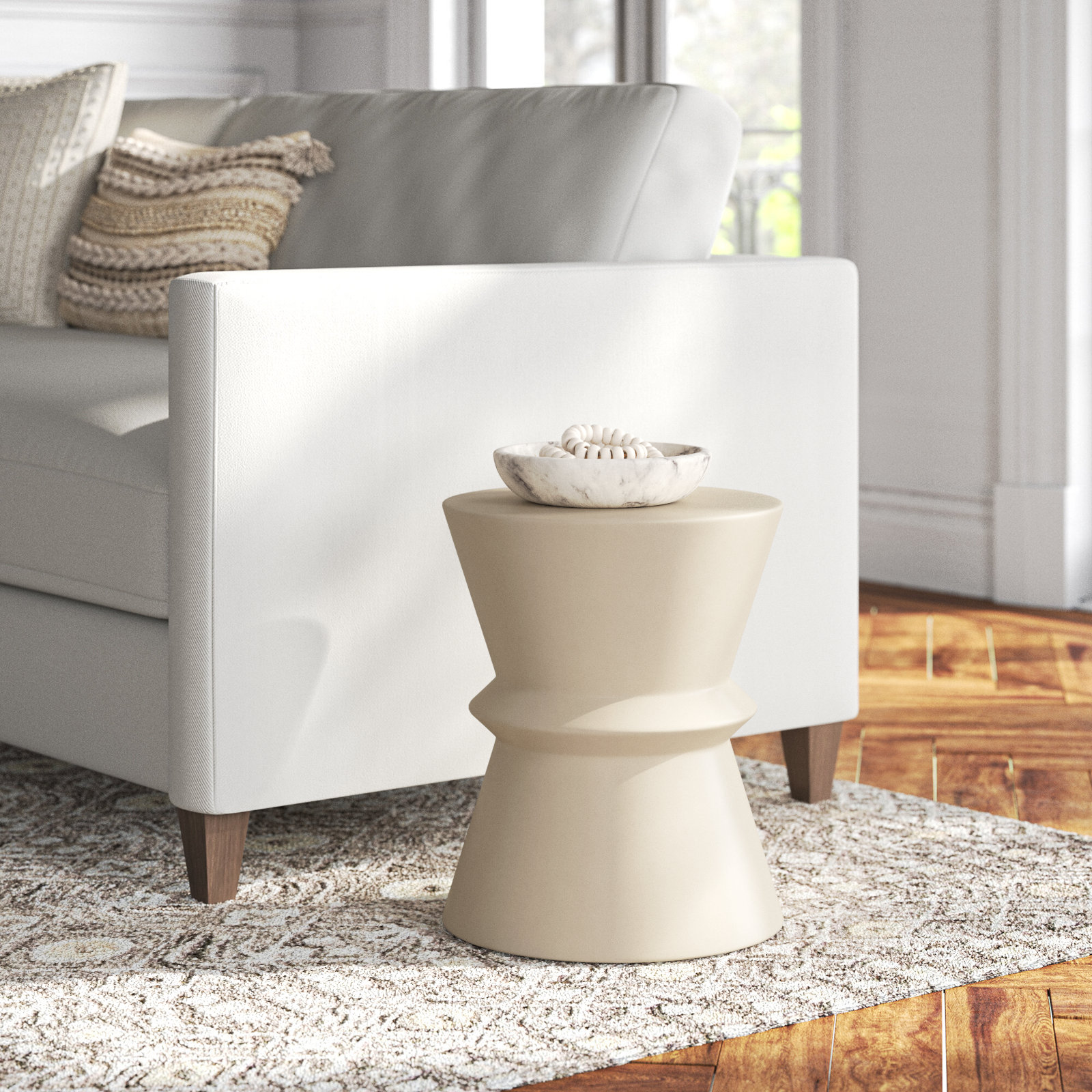 Dormington End Table, Parchment White