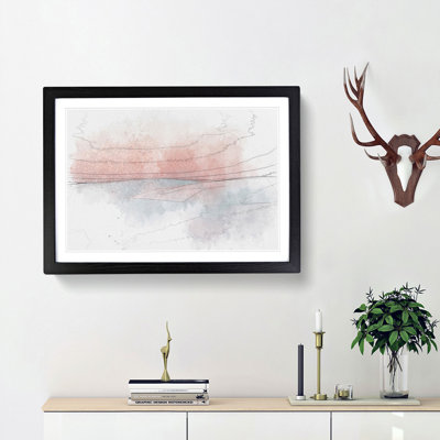 Pink Desert Sketch - Picture Frame Graphic Art Print