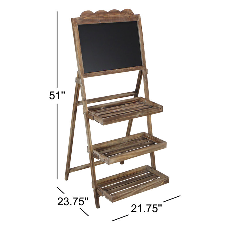 Tableau noir sur pied en bois