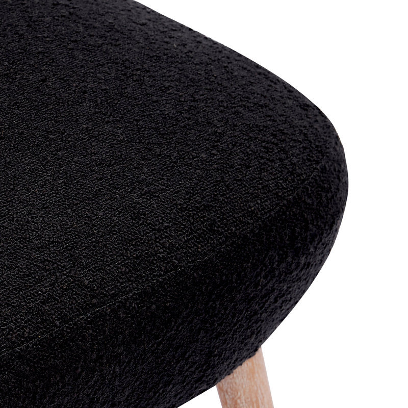 Fauteuil de chambre rembourré Breann, Mélange de polyester noir