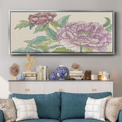 Peony Blooms I- Framed Canvas