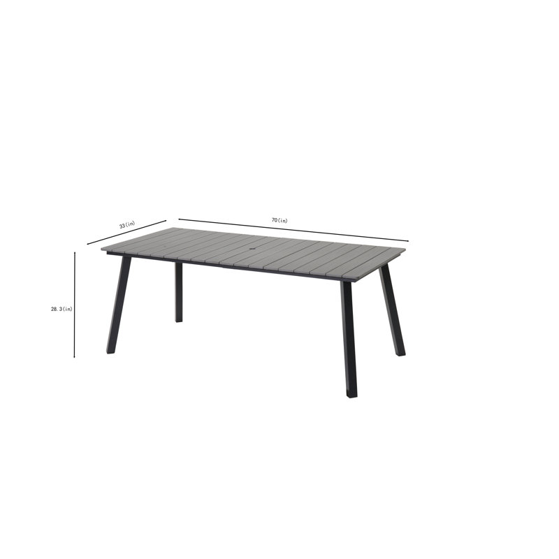 Table de salle à manger d'extérieur pliante en fer, Gris / Noir, Fer