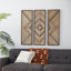 Ensemble de décorations murales géométriques en bois brun