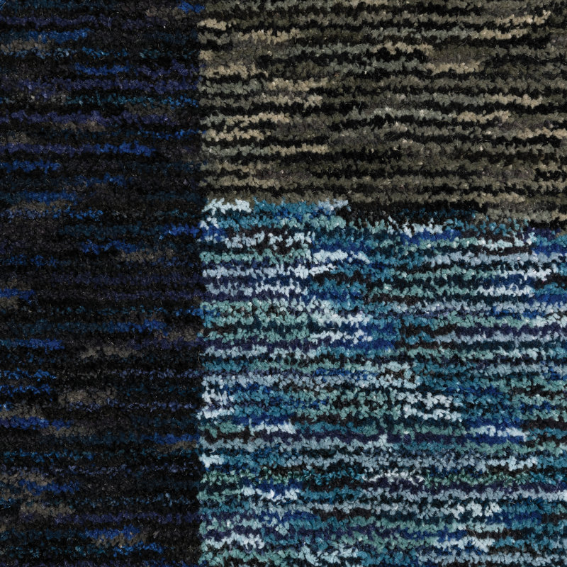 Sisk Abstract Blue/White/Green Area Rug, Runner 2'3" x 8'