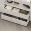 Commode 14 tiroirs à 1 tablette avec design gracieux et plateau en verre trempé